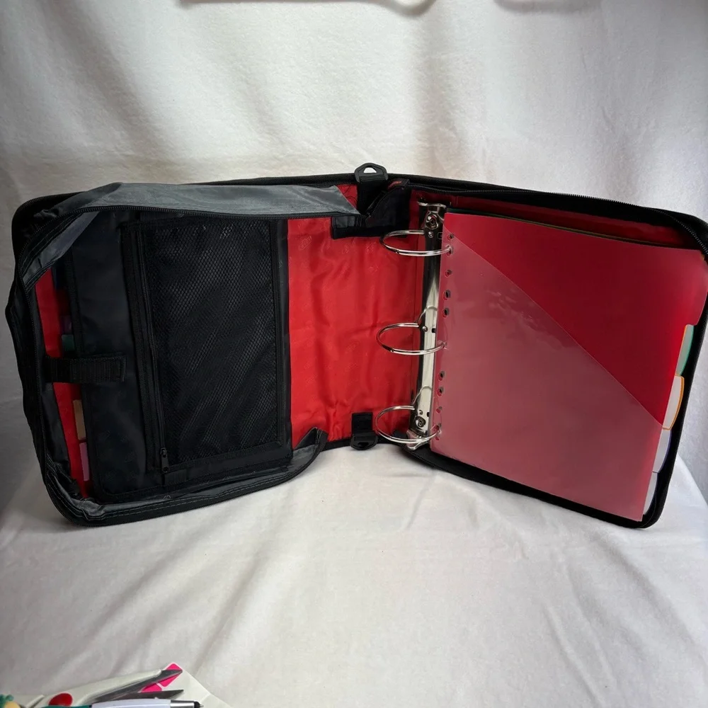 Case It School‎ Binder Red Large Zippered w/ Carrying Handle